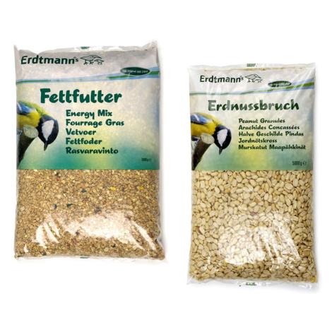 Erdtmann´s tučné krmivo 5 kg + energeticky bohaté kousky arašídů 5 kg Erdtmann's