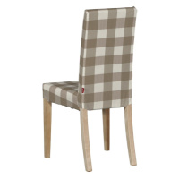 Dekoria Potah na židli IKEA  Harry, krátký, béžovo-hnědá kostka velká, židle Harry, Quadro, 136-
