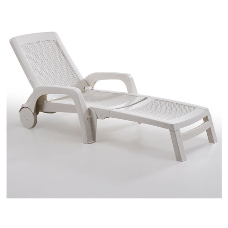 Zahradní lehátko Miami bílé BAUMAX