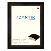 DANTIK rámeček 30 × 40, LEDVINKA tmavě hnědý plexi čiré