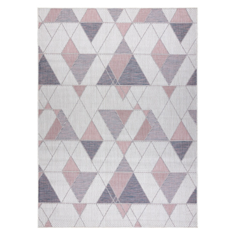 Dywany Łuszczów Kusový koberec Sion Sisal Triangles B3006A ecru/pink – na ven i na doma - 160x22