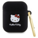 Hello Kitty Liquid Silicone 3D Kitty Head Logo pouzdro AirPods 1/2 černé