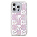 DKNY Liquid Glitter Checkered Pattern Zadní Kryt pro iPhone 15 Pro Pink