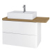 MEREO Siena, koupelnová deska na skříňku, dub masiv, 120 cm, asymetrická , s výřezem na skříňku 