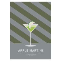 Ilustrace Drink Apple Martini, Paperago, 30 × 40 cm