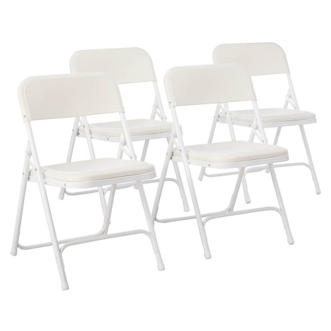 Skládací čalouněné židle, 4 ks, bílé Timelesstools