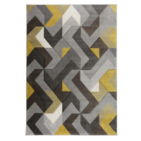 Flair Rugs koberce Kusový koberec Hand Carved Aurora Grey/Ochre - 160x230 cm