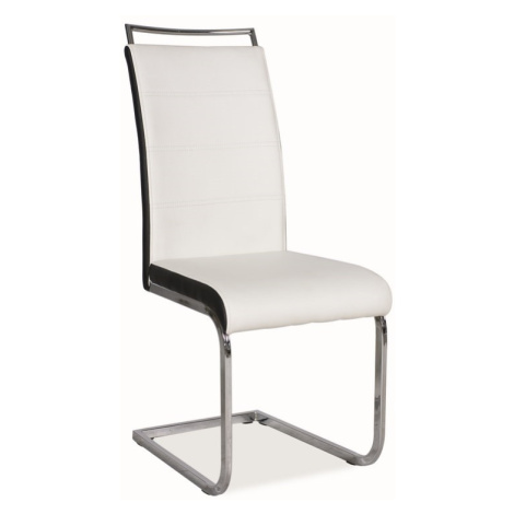 Jídelní čalouněná židle MACROLOBUM, bílá/černá ekokůže Casarredo