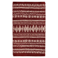 Červeno-bílý bavlněný koberec Webtappeti Ethnic, 55 x 180 cm