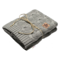 Baby Nellys Bambusová dětská pletená deka, vzor pletený cop, 80 x100 cm, oliva