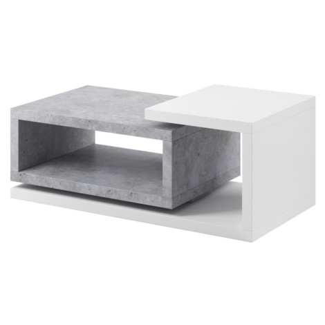 KAGOSHI konferenční stolek, bílá/beton colorado Helvetia