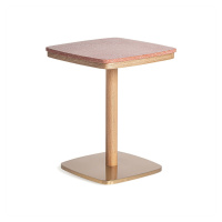 Estila Luxusní Art-deco čtvercový barový stůl Caya s cihlovou terrazzo povrchovou deskou a podst
