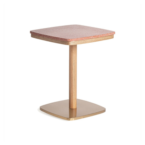 Estila Luxusní Art-deco čtvercový barový stůl Caya s cihlovou terrazzo povrchovou deskou a podst