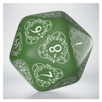 Kostka D20 Level Counter Green and White 30 mm