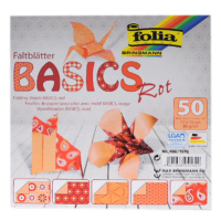 Origami papír Basics 80 g/m2 - 15 × 15 cm, 50 archů - červený