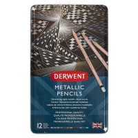 Derwent, 2305599, Metallic, sada metalických pastelek, 12 ks