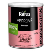 Nativia Konzerva - Vepřové maso pro psy 800g