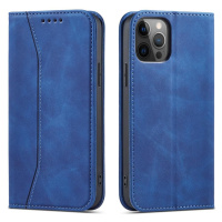 Magnet Fancy knížkové kožené pouzdro na iPhone 12 Pro Max, modré