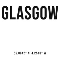 Ilustrace Glasgow simple coordinates, Finlay & Noa, 30 × 40 cm