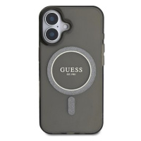 Guess IML Glitter Ring MagSafe Zadní Kryt pro iPhone 16 Black