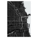 Mapa Chicago black, (26.7 x 40 cm)