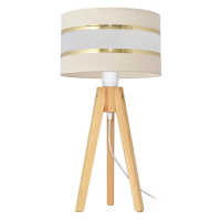 Stolní lampa HELEN 1xE27/15W/230V krémová/zlatá/borovice