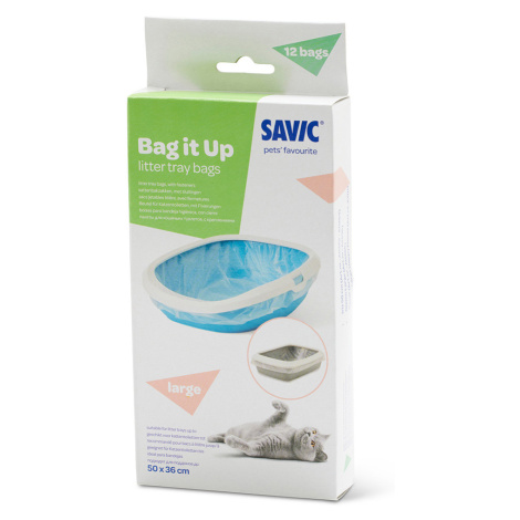 Savic Gizmo Happy Planet kočičí toaleta - 52 cm - Bag it Up Litter Tray Bags, Large, 1 x 12 kusů