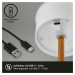 BRILONER LED nabíjecí stolní lampa 38 cm 2,6 W 280lm černá-dřevo IP44 BRILO 7438-114