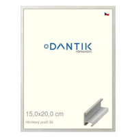 DANTIK rámeček 15 × 20, ALU profil 6030 Dýha barevný šedý světlý sklo čiré