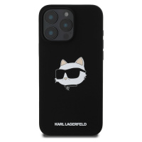 Zadní kryt Karl Lagerfeld Liquid Silicone Choupette Head MagSafe pro Apple iPhone 16 Pro Max, če