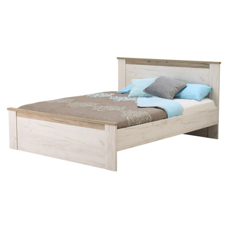 Manželská postel henry 160x200cm - dub bílý/dub šedý