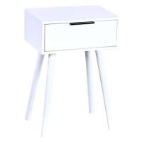 KESPER Odkládací stolek se šuplíkem, noční stolek bílý 40 × 30 × 59 cm