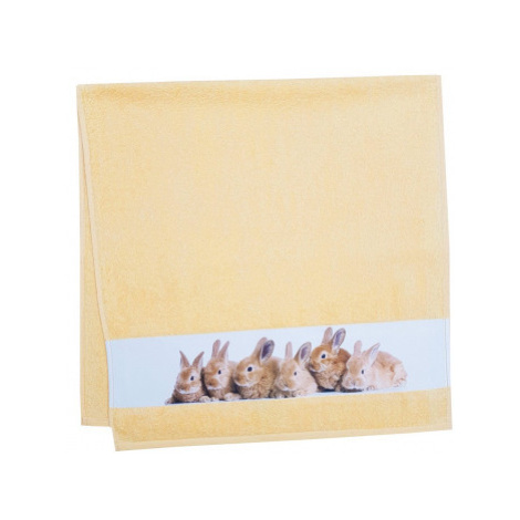 Dětská osuška 75x150 cm, motiv králíci, žlutá Asko