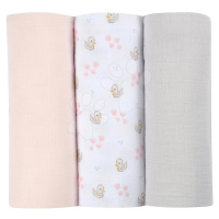 Textilní pleny z bavlněného mušelínu Cotton Muslin Cloths Beaba Cygne sada 3 kusů 70*70 cm od 0 