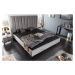 Estila Moderní čalouněná manželská postel Everson v šedé barvě 180x200cm