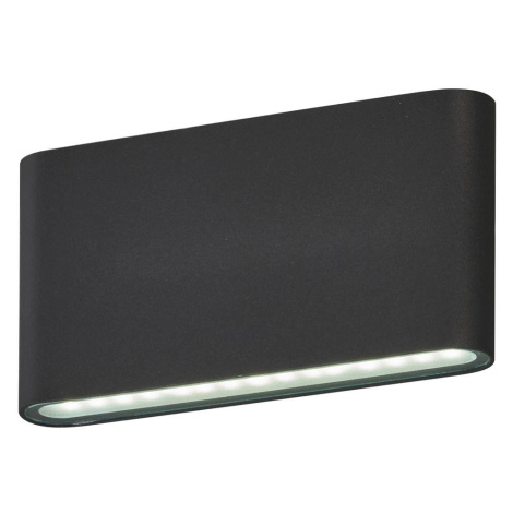 FISCHER & HONSEL Venkovní nástěnné svítidlo Scone LED, černé, šířka 17,5 cm, 2 světla.