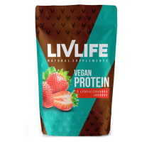 Livlife Vegan Protein s lyofilizovanou jahodou 245 g