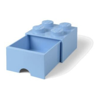 LEGO úložný box 4 s šuplíkem - světle modrá