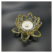 Křišťálové sklo - Svícen lotosový květ s minerály Basic, Žlutá