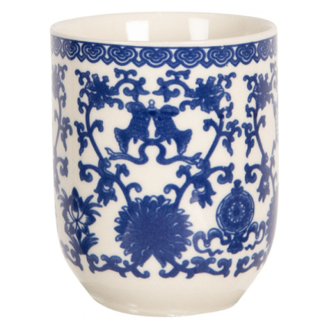 Porcelánový kalíšek na čaj s modrými ornamenty- 6x8 cm / 0,1L – 100 ml Clayre & Eef