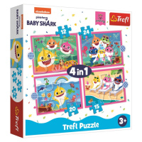 Puzzle Baby Shark: Rodina 4v1