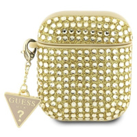 Guess Rhinestones Triangle Metal Logo pouzdro AirPods 1/2 zlaté