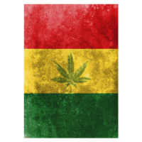 Plakát, Obraz - Rasta Flag - Leaf, (59.4 x 84.1 cm)