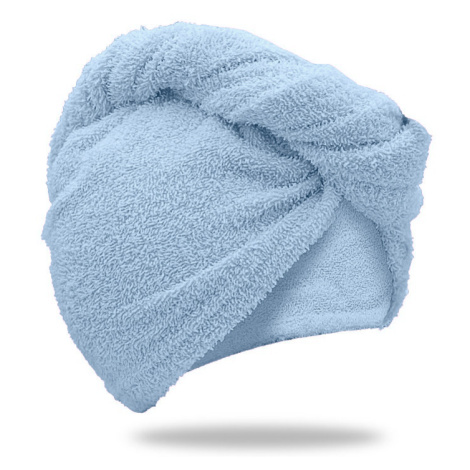 Rychleschnoucí froté turban na vlasy světle modrý