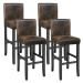 tectake 403513 4 barové židle dřevěné