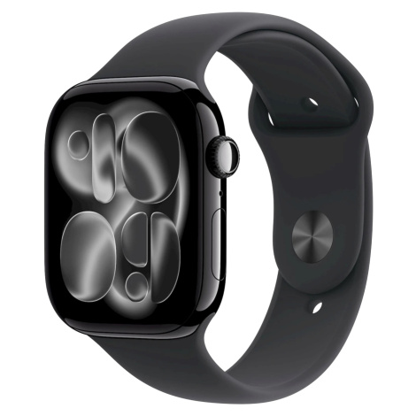 APPLE Watch 11 GPS + Cellular 46mm Klavírně černý hliník s černým sportovním řemínkem - S/M