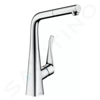 Hansgrohe 14781000 - Dřezová baterie Metris s výsuvnou koncovkou, EcoSmart, chrom