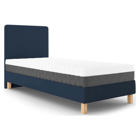 Tmavě modrá čalouněná jednolůžková postel s roštem 90x200 cm Lotus – Cosmopolitan Design