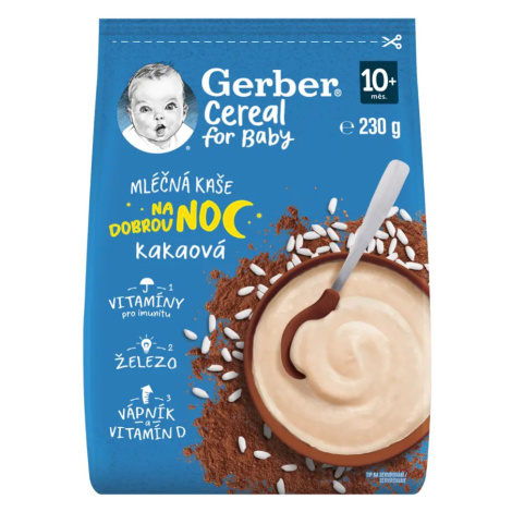 Gerber Cereal mléčná kaše kakaová Dobrou noc 230 g