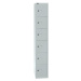 BISLEY Systém uzamykatelných boxů OFFICE, hloubka 457 mm, 6 polic, světlá šedá